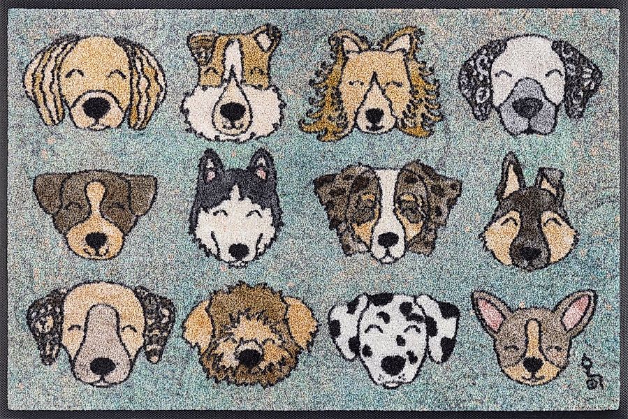 wash+dry by Kleen-Tex Fußmatte Glückshunde, rechteckig, Höhe: 7 mm günstig online kaufen