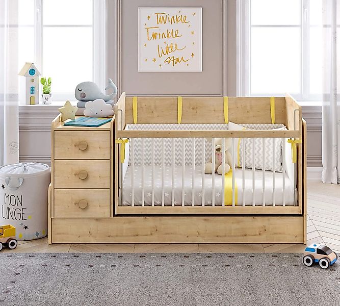 Möbel-Zeit Babybett mit Schaukelfunktion, umbaubar zum günstig online kaufen