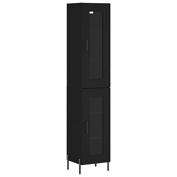 vidaXL Highboard Schwarz 34,5x34x180 cm Holzwerkstoff 3199434 günstig online kaufen