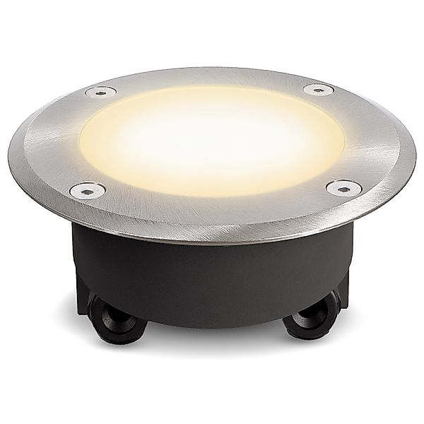 SSC-LUXon LED Bodenleuchte Viskos Flach Außen IP67 Rund mit GX53 3W Warmwei günstig online kaufen