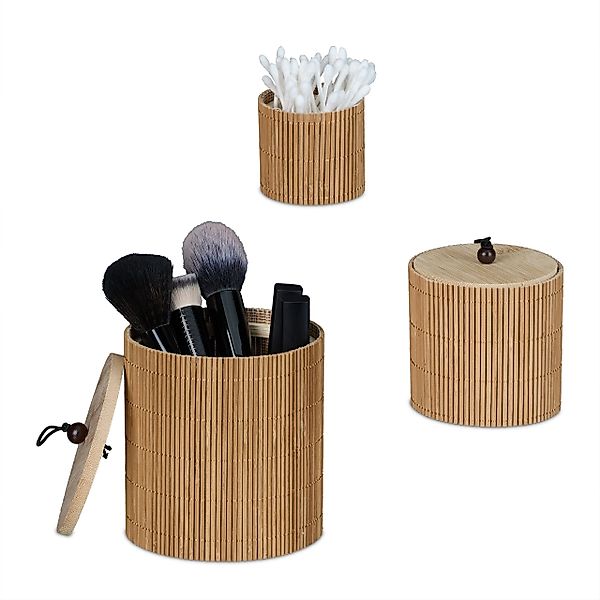 relaxdays Aufbewahrungsbox 3er Set Aufbewahrungsbox mit günstig online kaufen
