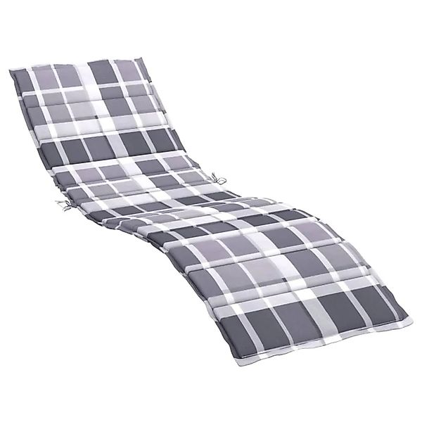 vidaXL Sonnenliegen-Auflage Grau Karomuster 200x70x3 cm Oxford-Gewebe 31423 günstig online kaufen