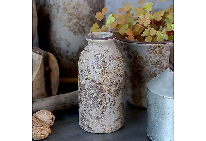 Chic Antique Dekovase Chic Antique * Melun Flasche H15,5/D7,5 cm latte Kera günstig online kaufen