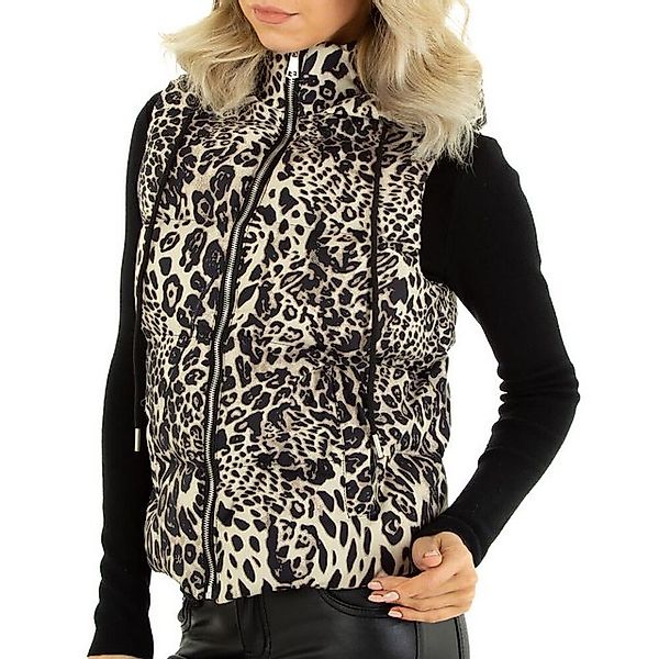 Ital-Design Longweste Damen Freizeit (78473310) Kapuze Animal Print Gefütte günstig online kaufen