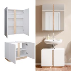 Vicco Badmöbel-Set Gloria, Weiß/Sonoma, 2 Teile, günstig online kaufen