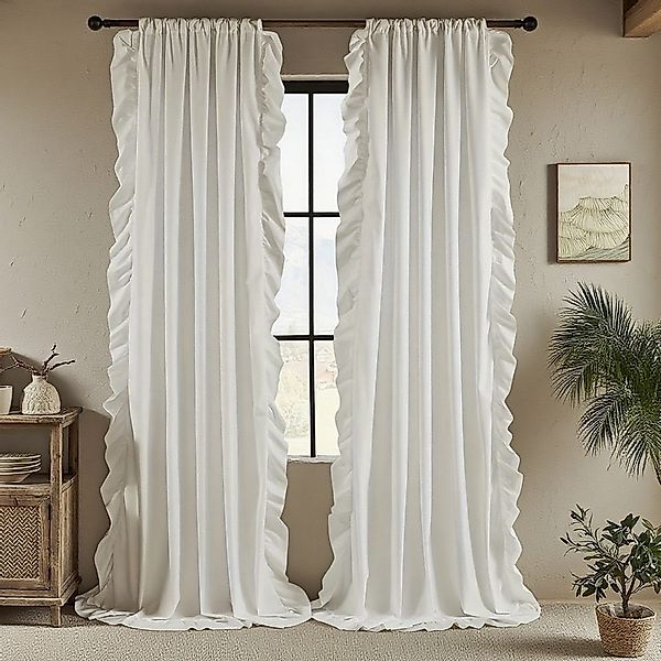 Jibenhome Vorhang Transparent Gardine Weiße Retro günstig online kaufen