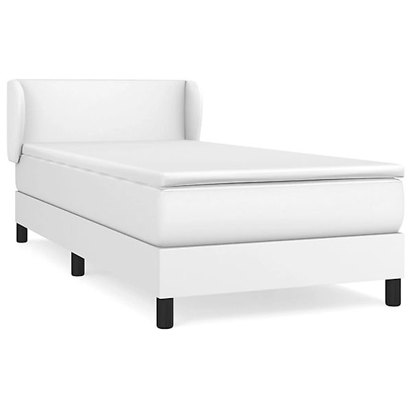 vidaXL Boxspringbett mit Matratze Weiß 100x200 cm Kunstleder 3127176 günstig online kaufen