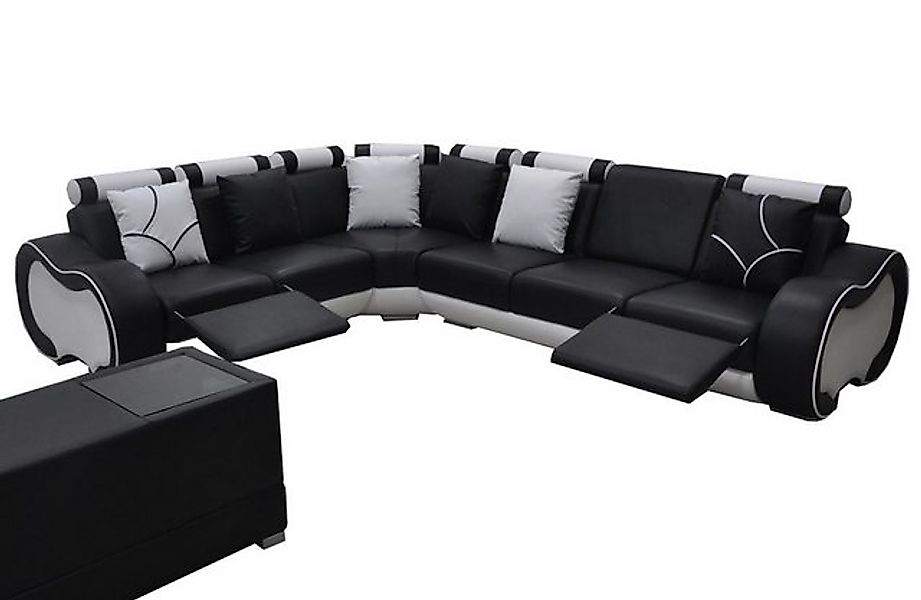 Xlmoebel Ecksofa Leder-Ecksofa mit USB-Anschluss, moderne XXL-Wohnlandschaf günstig online kaufen