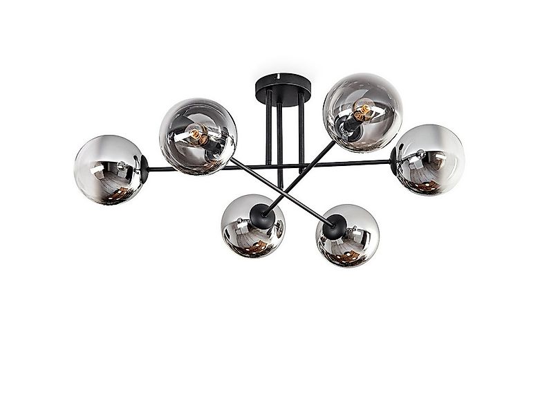 hofstein Deckenleuchte Deckenlampe aus Metall/Glas in Schwarz/Chromfarben/R günstig online kaufen