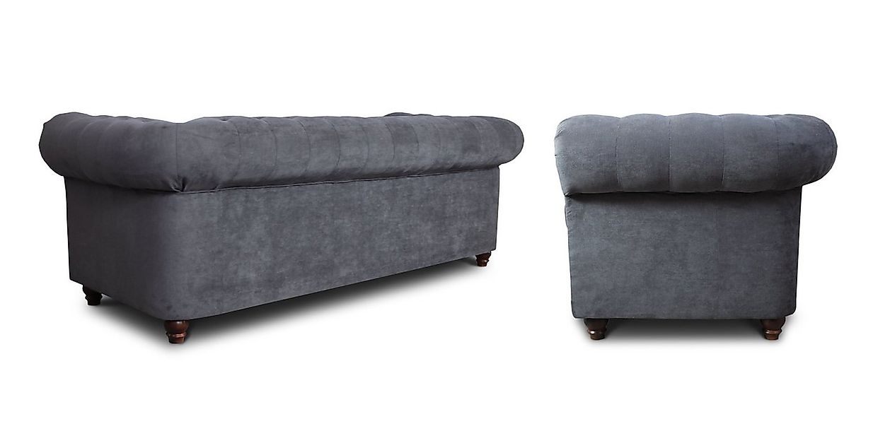 Sofnet Sofa Asti 3, Chesterfield Sofa 3-er, Sofagarnitur, Glamour Couch günstig online kaufen