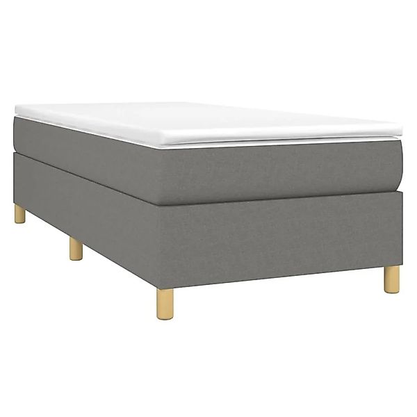 vidaXL Boxspringbett mit Matratze Dunkelgrau 90x190 cm Stoff 3144483 günstig online kaufen