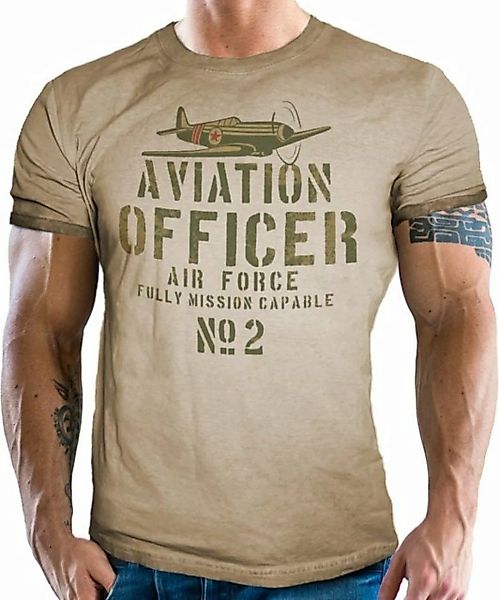 GASOLINE BANDIT® T-Shirt für US Army Fans im Washed Sand Look: Aviation Off günstig online kaufen