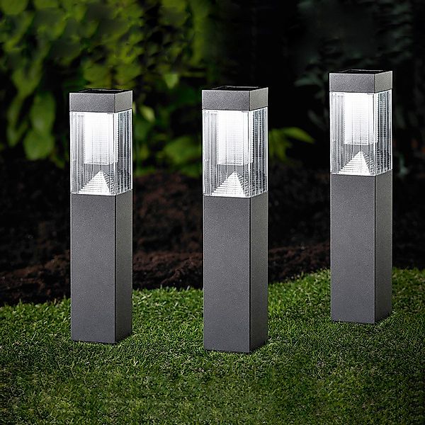 MeLiTec LED Solarleuchte 3er Set Solar-Gartenleuchte günstig online kaufen