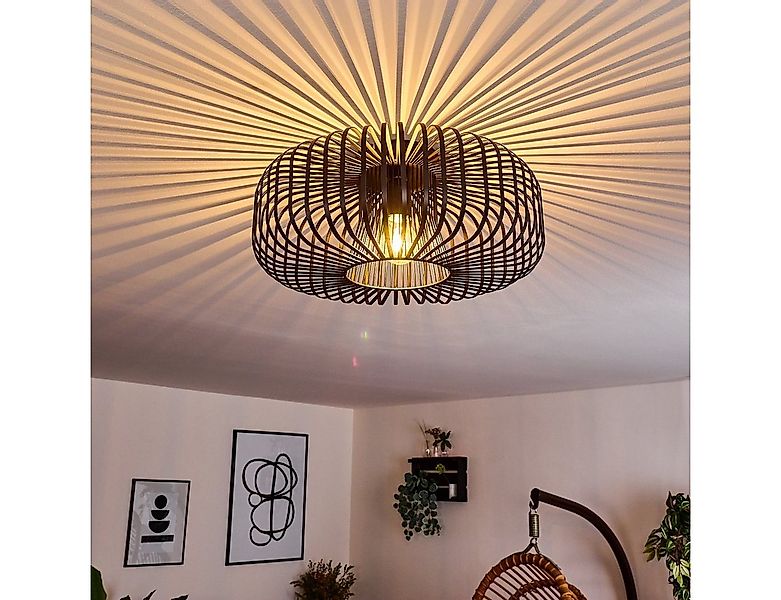 hofstein Deckenleuchte »Pieris« runde Deckenlampe aus Metall in Schwarz, oh günstig online kaufen