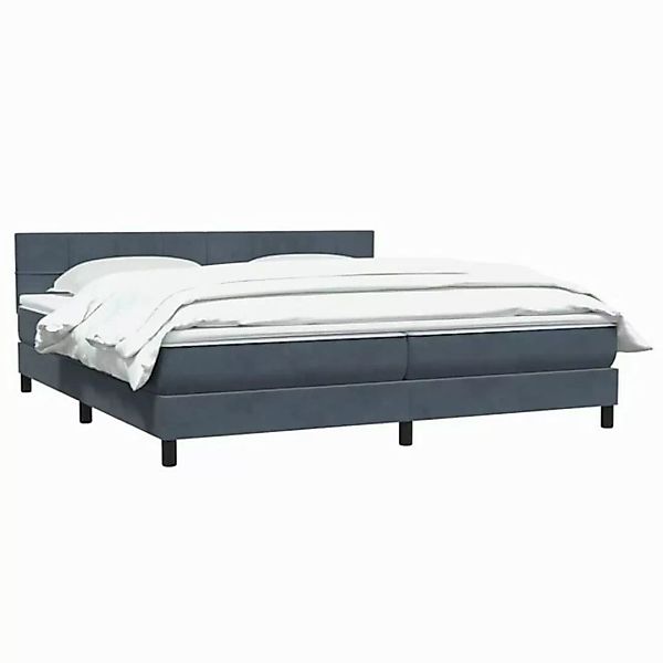 vidaXL Bett Boxspringbett mit Matratze Dunkelgrau 200x220 cm Samt günstig online kaufen