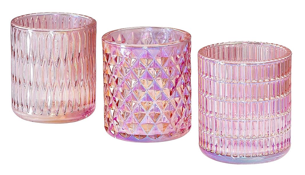 Levandeo® Teelichthalter, 3er Set Teelichthalter Rosa günstig online kaufen