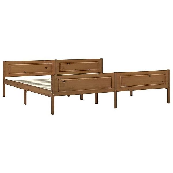 vidaXL Bettgestell Massivholzbett Kiefer Honigbraun 200x200 cm Doppelbett B günstig online kaufen