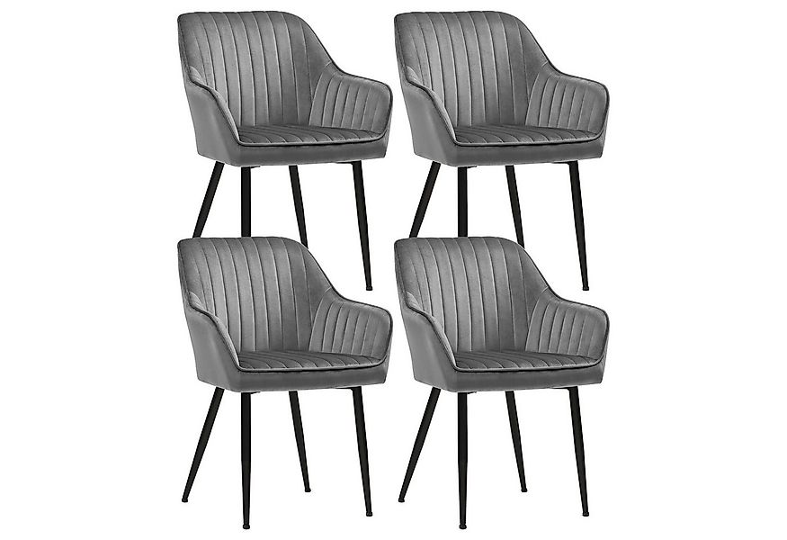 SONGMICS Esszimmerstuhl (4 St), 4er Set, Küchenstuhl, Sessel, Samt, Polster günstig online kaufen
