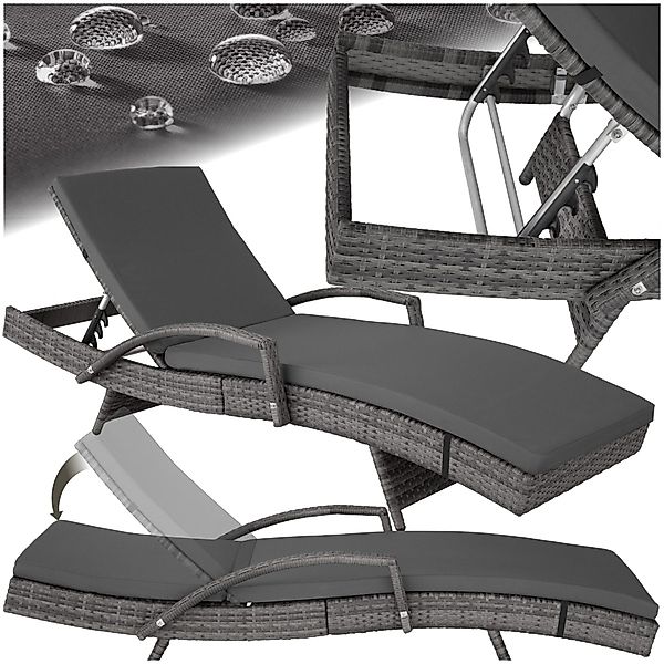 tectake Gartenliege Rattan Sonnenliege, 1 St., günstig online kaufen