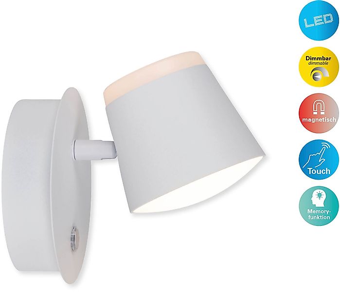 näve LED Wandleuchte Tondo, Dimmfunktion, Memoryfunktion, günstig online kaufen
