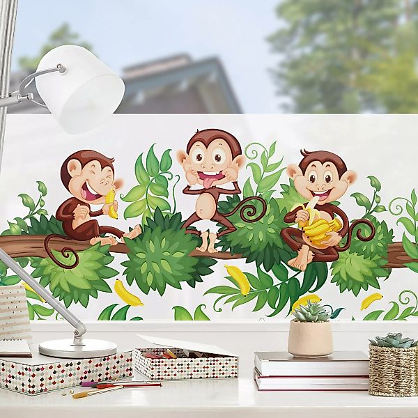Fensterfolie Affenfamilie günstig online kaufen