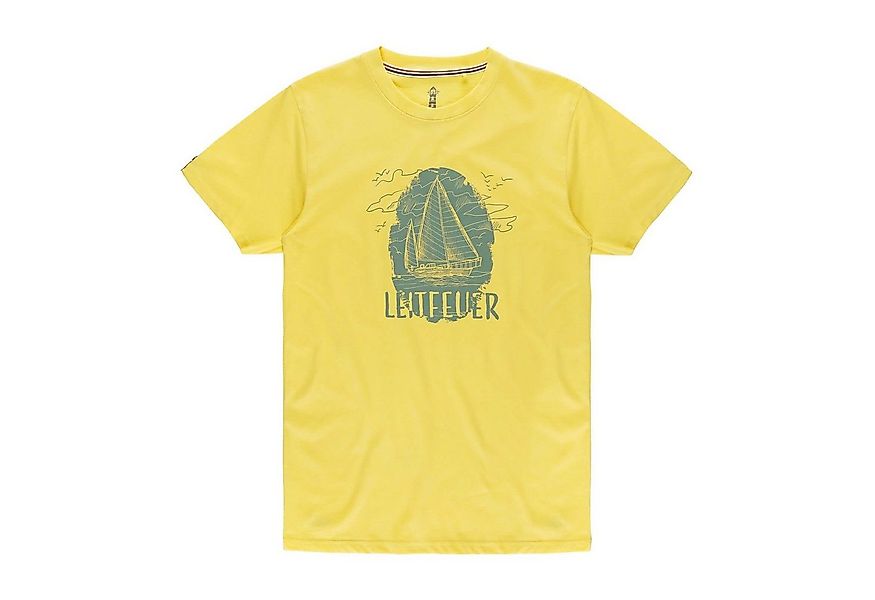 Leitfeuer T-Shirt Herren Sommershirt mit Front-Print Segelschiff und Rundha günstig online kaufen