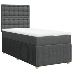 vidaXL Bett Boxspringbett mit Matratze Dunkelgrau günstig online kaufen