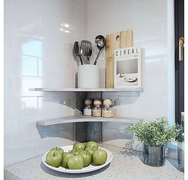 Vicco Eckregal Roman, Beton, 43.5 x 37 cm, 1-tlg. günstig online kaufen