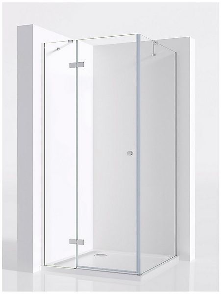 IMPTS Eckdusche Duschkabine Duschtür Falttür mit Seitenwand, BxT: 80x80 cm, günstig online kaufen