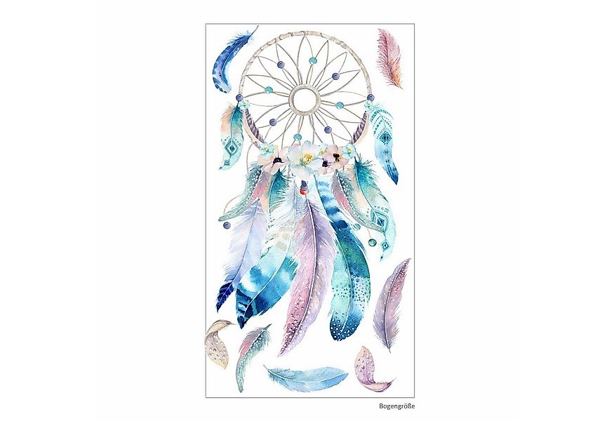 nikima Wandtattoo 228 Wandtattoo Traumfänger blau mit Federn - Größe 750 x günstig online kaufen