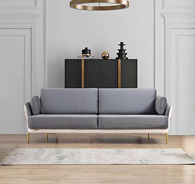 JVmoebel Sofa Sofa 3 Sitzer Luxus Möbel Textil Samt Stoff Dreisitzer Design günstig online kaufen
