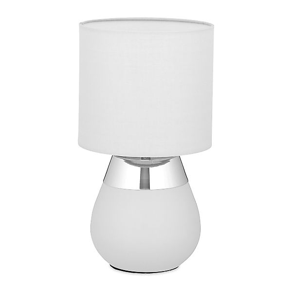 relaxdays Nachttischlampe Touch oval, Silber günstig online kaufen
