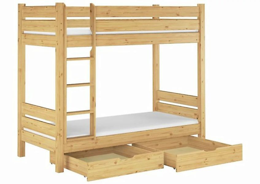 ERST-HOLZ Etagenbett Doppelstockbett 90x200 Rollroste, Matratzen und Bettka günstig online kaufen