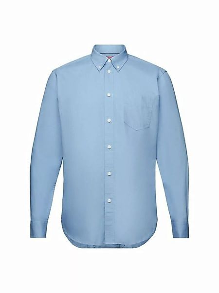 Esprit Langarmhemd Button-Down-Hemd aus Popeline, 100 % Baumwolle günstig online kaufen