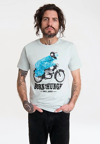 LOGOSHIRT T-Shirt "Sesamstraße - Krümelmonster Motorrad" mit lizenziertem P günstig online kaufen