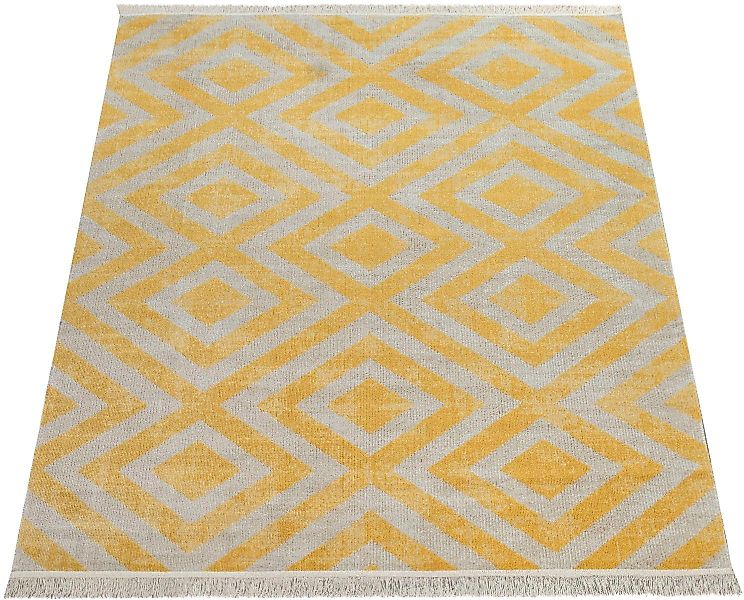 Paco Home Teppich »Poco 821«, rechteckig, 6 mm Höhe, Kurzflor, Rauten Desig günstig online kaufen