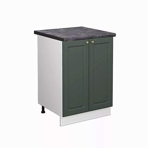 Vicco Unterschrank Fame-Line, Grün-Gold Landhaus/Weiß, 60 cm, AP Marmor günstig online kaufen