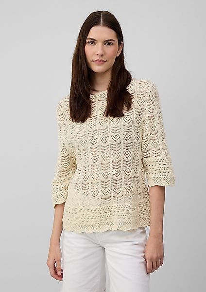s.Oliver Strickpullover Ajour-Strickpullover mit 3/4-Ärmeln Bogenkante günstig online kaufen