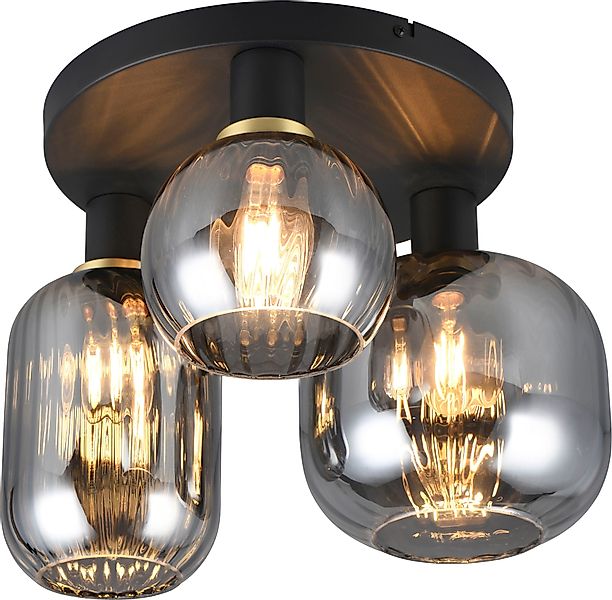TRIO Leuchten Deckenleuchte »DIVA, E27 Deckenlampe 3-flammig mit Glasschirm günstig online kaufen