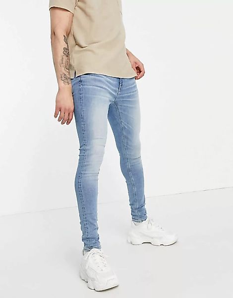 River Island – Spray-on-Jeans in Hellblau günstig online kaufen