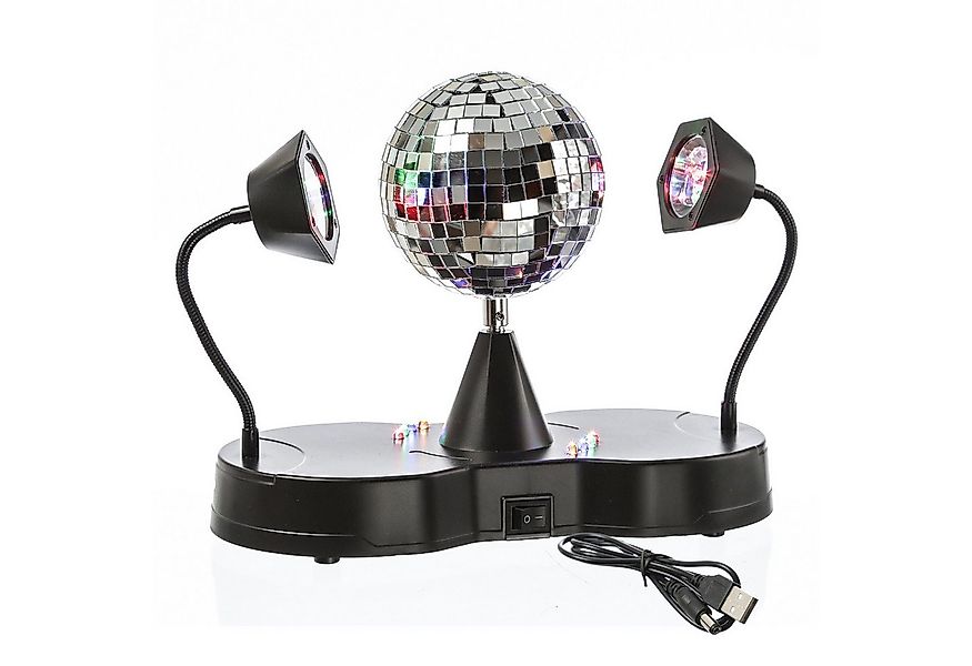 SATISFIRE Discolicht Spiegelkugel 2 LED Schwanenhals Spots Party Disco Effe günstig online kaufen
