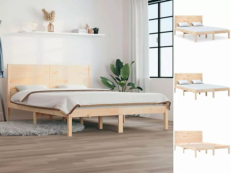 vidaXL Bettgestell Massivholzbett Kiefer 160x200 cm Bett Bettgestell Doppel günstig online kaufen