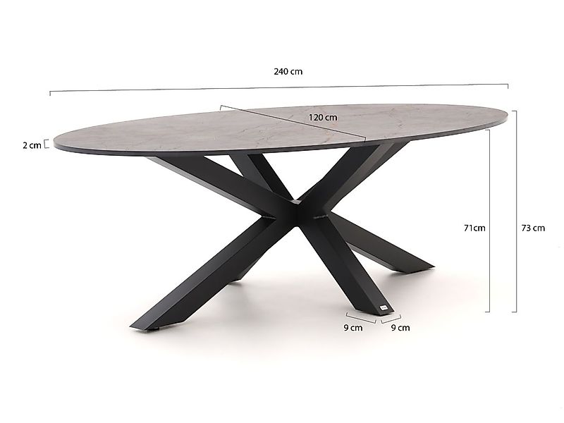 Bellagio Induno Ellips Gartentisch 240x120 cm günstig online kaufen