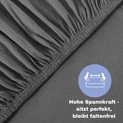 leevitex® Spannbettlaken Spannbettlaken Anthrazit / Grau günstig online kaufen