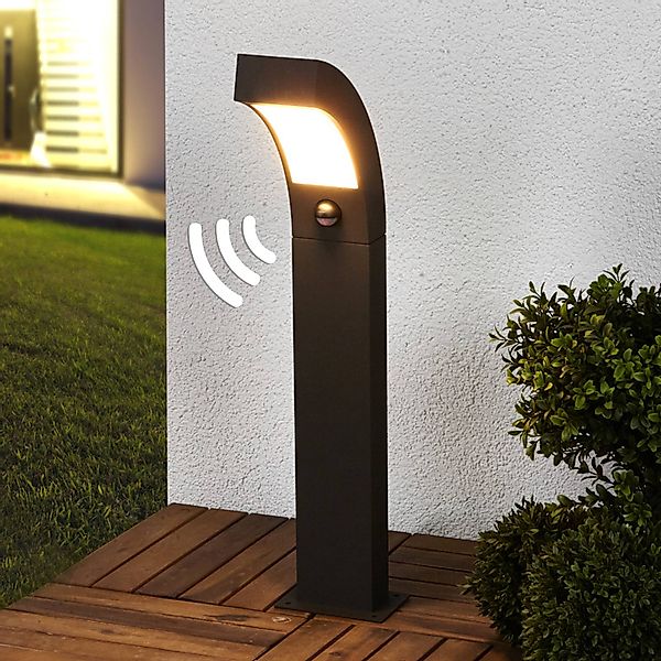 Lucande LED-Sockelleuchte Lennik, Sensor, 60 cm, anthrazit günstig online kaufen