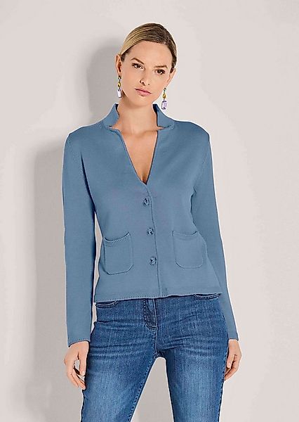 MADELEINE Strickjacke Eleganter Blazer mit feinem Glattstrick Jacke mit Rev günstig online kaufen