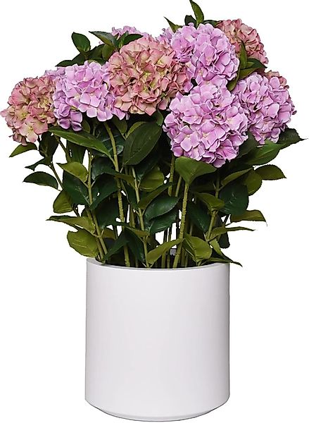 Kunstpflanze Kunststoff HYDRANGEA Rund - Rosa, günstig online kaufen