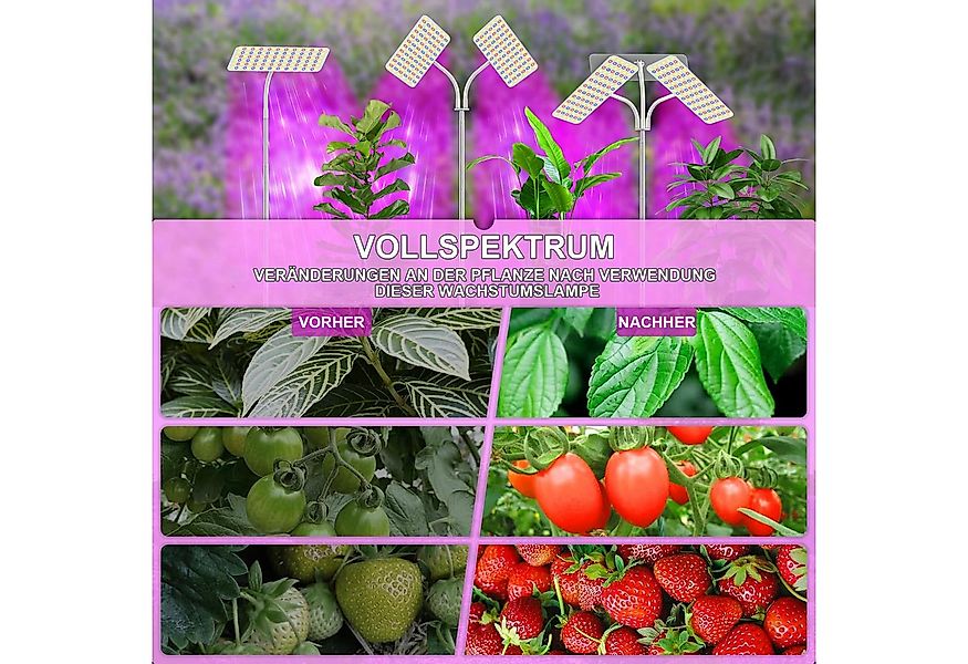 MUPOO Pflanzenlampe Vollspektrum Pflanzenlicht 126-378 LEDs Grow Lampe, 10- günstig online kaufen
