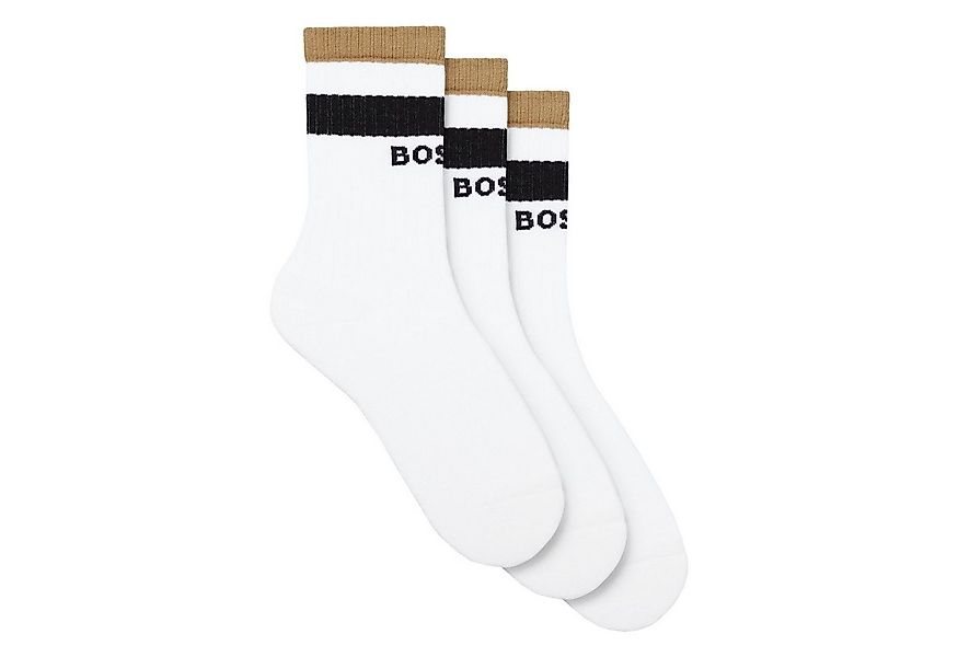 BOSS Businesssocken 3 Paar QS Rib Iconic CC (3-Paar) mit Logo und Streifen günstig online kaufen