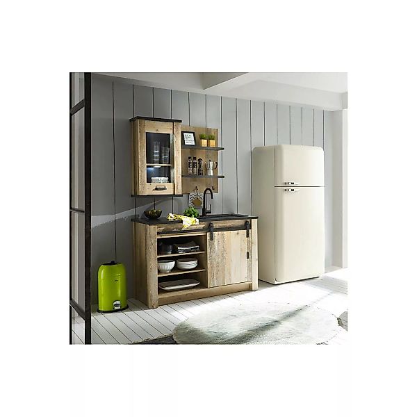 Küchen Set inkl. Spülschrank, Hängeschrank und Wandregal SHELTON-61 in Old günstig online kaufen